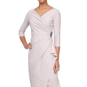 NWT Alex Evenings 8134310 Mother of the Bride Dress Blush 10